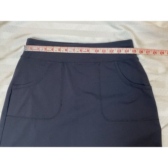 Columbia Skirt Sz Medium Black 2 Front Pockets Pull-On Elastic Waist Nylon Knit - Picture 3 of 7